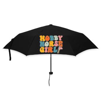 Hobby Horsing Retro Design with Hobbyhorse - Umbrella (small) - black - Front