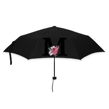 Buchstabe m blumig - Regenschirm (klein) - Schwarz - Vorne