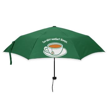 Tee Humor Teebeutel Teetrinker Lustiger Tee - Regenschirm (klein) - Flaschengrün - Vorne