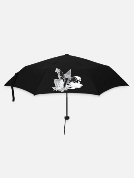 Pinsel Farbe Stift Maler Künstler Geschenk - Regenschirm (klein) - Schwarz
