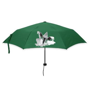Pinsel Farbe Stift Maler Künstler Geschenk - Regenschirm (klein) - Flaschengrün - Vorne