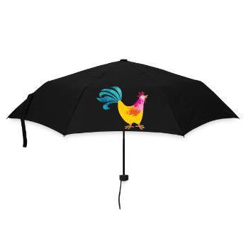 Rooster Farm Kids Colorful Farmer Farm Chef - Umbrella (small) - black - Front