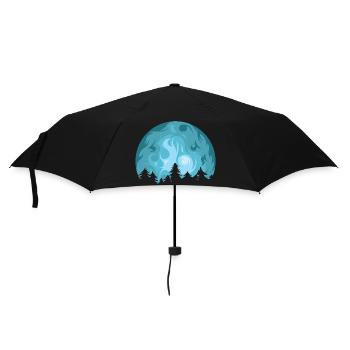 moon, forest, tranquility, relaxation, hiking, nature, symbol - Umbrella (small) - black - Front