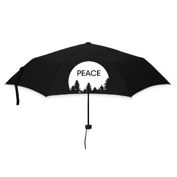 Baum Frieden Symbol Wald Bäume Peace Frieden icon - Regenschirm (klein) - Schwarz - Vorne