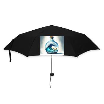 monster wave in a bottle - Umbrella (small) - black - Front