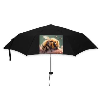 Niedliche Tiere, die Winterschlaf halten – Biene - Regenschirm (klein) - Schwarz - Vorne
