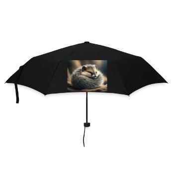 Niedliche Tiere im Winterschlaf – Siebenschläfer - Regenschirm (klein) - Schwarz - Vorne