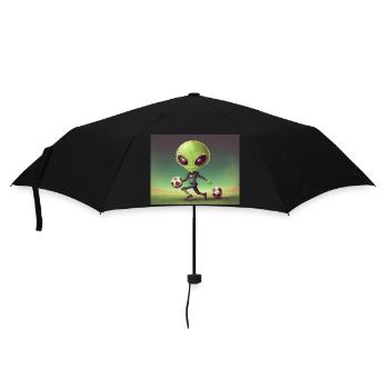 cute little green retro vintage alien everyday - Umbrella (small) - black - Front