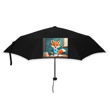 süßer kleiner Fuchs, der die Hand hebt - Regenschirm (klein) - Schwarz - Vorne