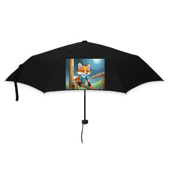 mignon petit renard démon vie quotidienne - aire de jeux - Parapluie standard - noir - Devant