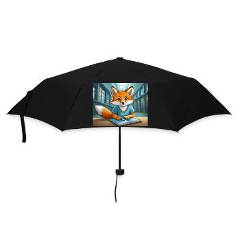 süßer kleiner Teufel Fuchs Alltag – liest - Regenschirm (klein) - Schwarz - Vorne