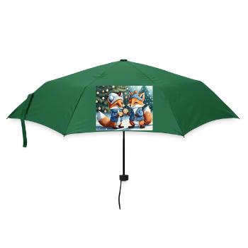 Mignon petit renard démon vie quotidienne - biscuits - Parapluie standard - vert bouteille - Devant