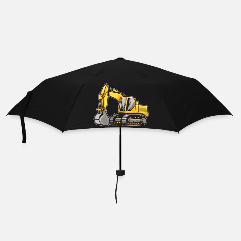 Gelber Bagger - Regenschirm (klein) - Schwarz