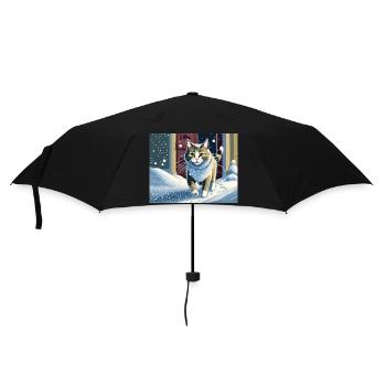 ABC, snow around the kitty ABC, die Katze lief im - Umbrella (small) - black - Front