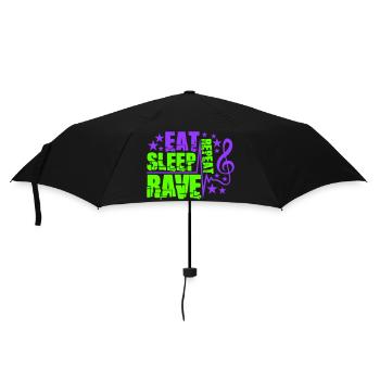 Eat Sleep Rave Repeat Essen Schlafen Raven Spruch - Regenschirm (klein) - Schwarz - Vorne