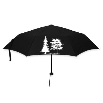 Baum Fichte Wald Camping Natur Mischwald Kiefer - Regenschirm (klein) - Schwarz - Vorne