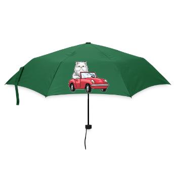 Persische Katze Auto - Regenschirm (klein) - Flaschengrün - Vorne
