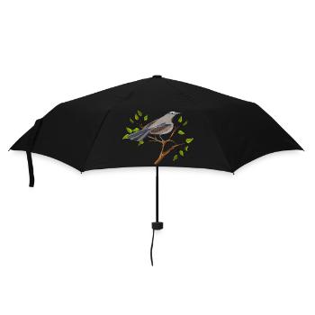 Vogel - Regenschirm (klein) - Schwarz - Vorne