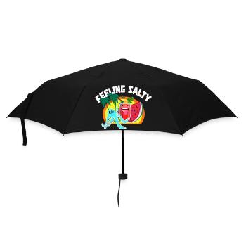 Strandnähe und lebendige Drink Silhouette - Regenschirm (klein) - Schwarz - Vorne