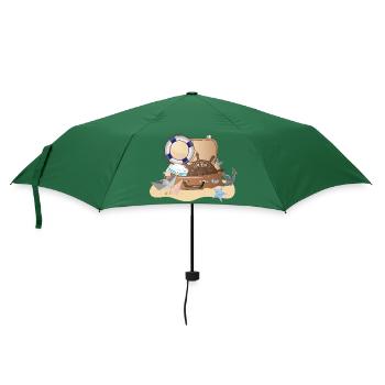 Maritimer Koffer – Nautisches Urlaubsdesign - Regenschirm (klein) - Flaschengrün - Vorne
