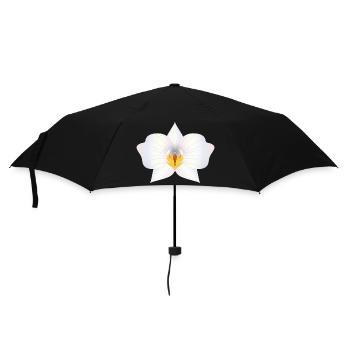 Zarte Orchideenblüte in Pastellfarben - Regenschirm (klein) - Schwarz - Vorne