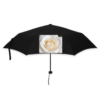 Sleek White Rose for Printing - Umbrella (small) - black - Front