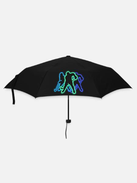 Eishockey Silhouette Jungen Eishockeyspieler - Regenschirm (klein) - Schwarz