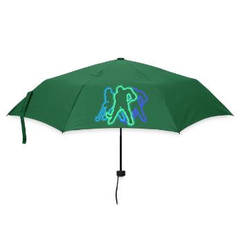 Eishockey Silhouette Jungen Eishockeyspieler - Regenschirm (klein) - Flaschengrün - Vorne