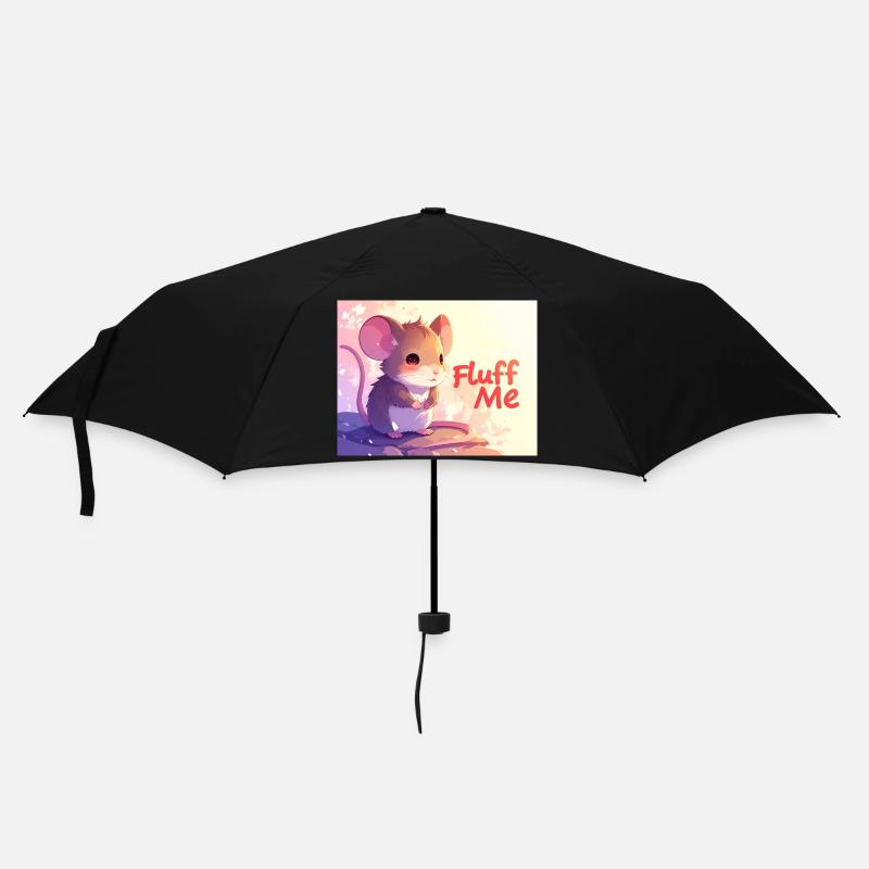 Maus Fluff me - Regenschirm (klein) - Schwarz