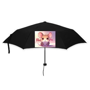 Souris Fluff me - Parapluie standard - noir - Devant