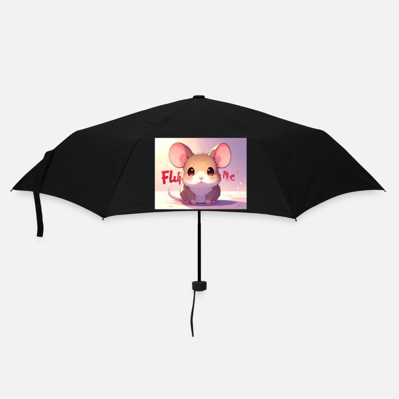 Maus Fluff me - Regenschirm (klein) - Schwarz