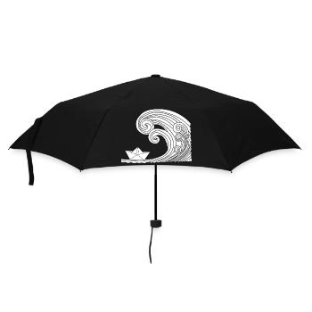 Paper Boat and White Ocean - Umbrella (small) - black - Front