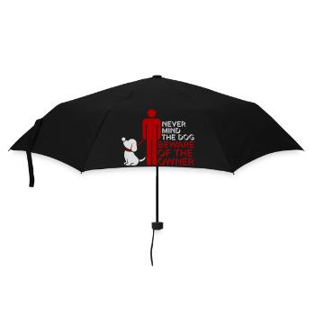 Never Mind Dog Beware Owner Warning Dogs Humor - Umbrella (small) - black - Front