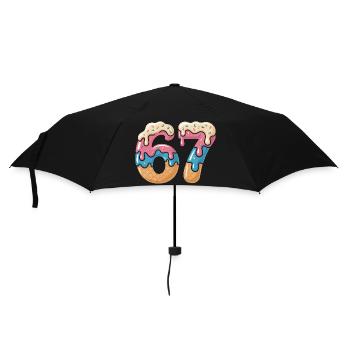 Donut 69 Frosting NeonPrint - Umbrella (small) - black - Front