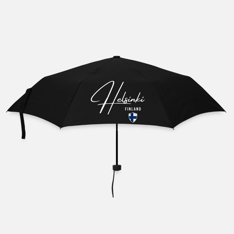 Helsinki, Finnland, elegantes Design Helsinki - Regenschirm (klein) - Schwarz