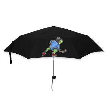 Frosch Eishockey Eishockeyschläger Sport - Regenschirm (klein) - Schwarz - Vorne