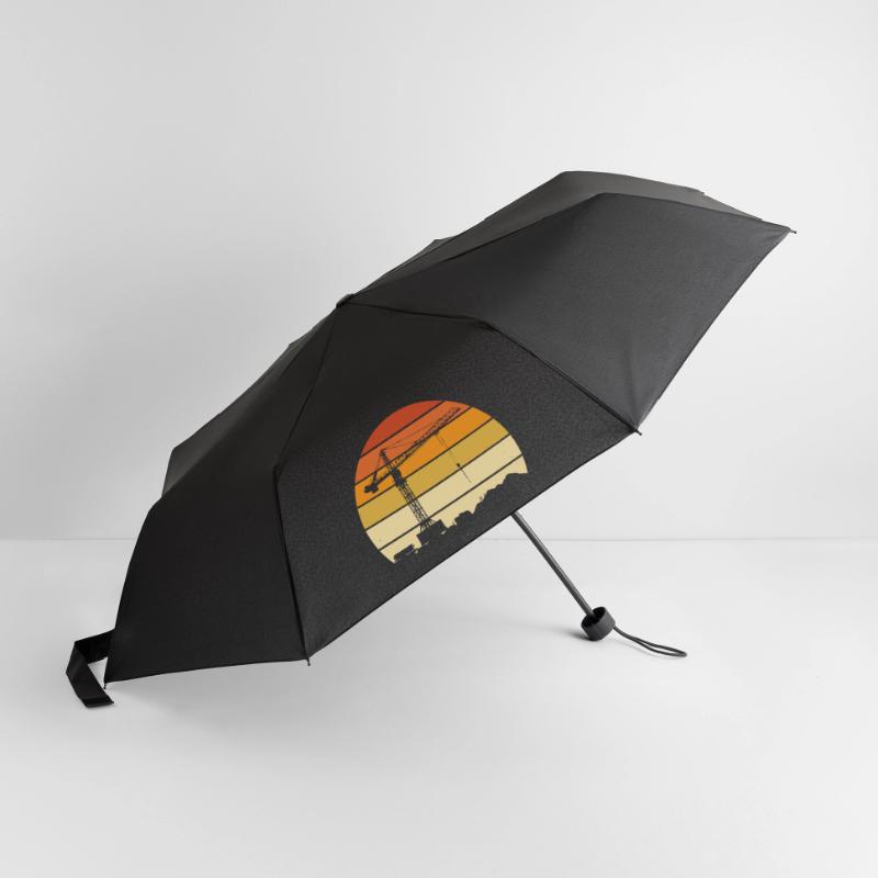 Crane Operator Retro Design – Construction Site & Construction Crane Umbrella (small)