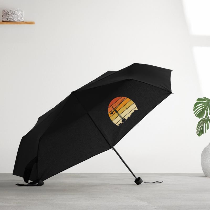 Crane Operator Retro Design – Construction Site & Construction Crane Umbrella (small)