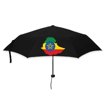 Äthiopien Power Rasta Reggae Rastafari Roots  - Regenschirm (klein) - Schwarz - Vorne