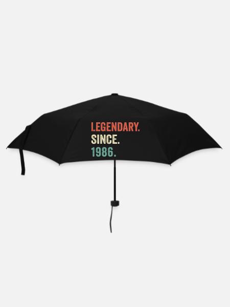 legendär seit 1986 - Regenschirm (klein) - Schwarz