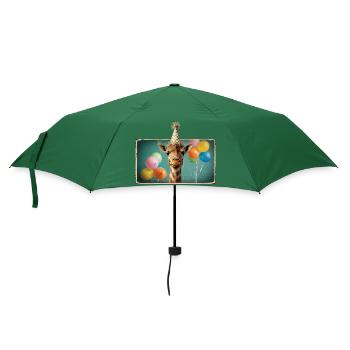 Giraffe Animals Zoo Party Jungle Zoo Birthday - Umbrella (small) - bottlegreen - Front