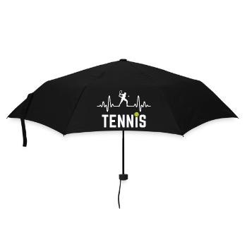 Tennis Herzschlag Tennisspieler - Regenschirm (klein) - Schwarz - Vorne