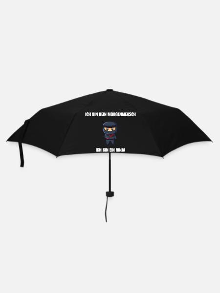 Ich bin kein Morgenmensch - Ich bin ein Ninja - Regenschirm (klein) - Schwarz