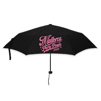 Malle 2026 Mallorca Party People 2026 - Regenschirm (klein) - Schwarz - Vorne