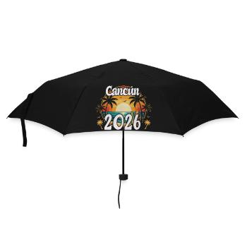 Cancun 2026 - Regenschirm (klein) - Schwarz - Vorne