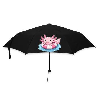 Süßer Axolotl im Schwimmring - Regenschirm (klein) - Schwarz - Vorne