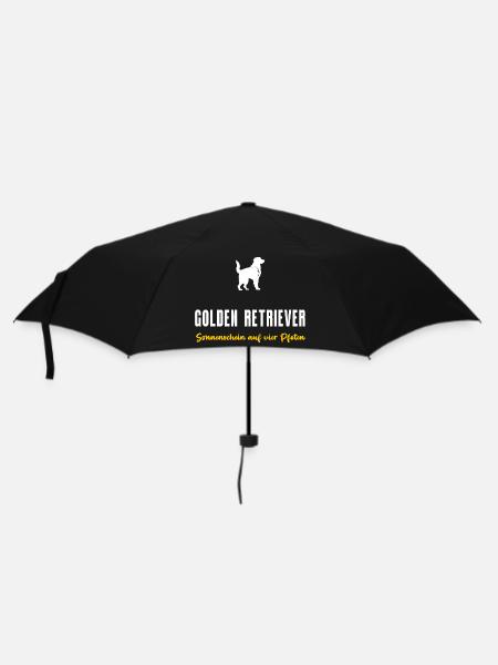 Golden Retriever Sonnenschein auf vier Pfoten - Regenschirm (klein) - Schwarz