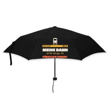 Meine Bahn Pünktlich Humor - Regenschirm (klein) - Schwarz - Vorne
