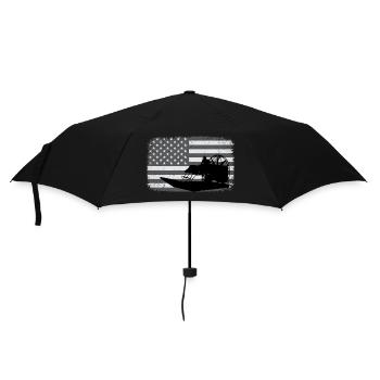 Amerikanische Flagge USA Airboat Fanboat Airboating - Regenschirm (klein) - Schwarz - Vorne