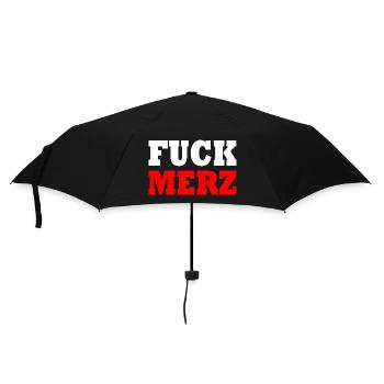 fuck merz - Regenschirm (klein) - Schwarz - Vorne